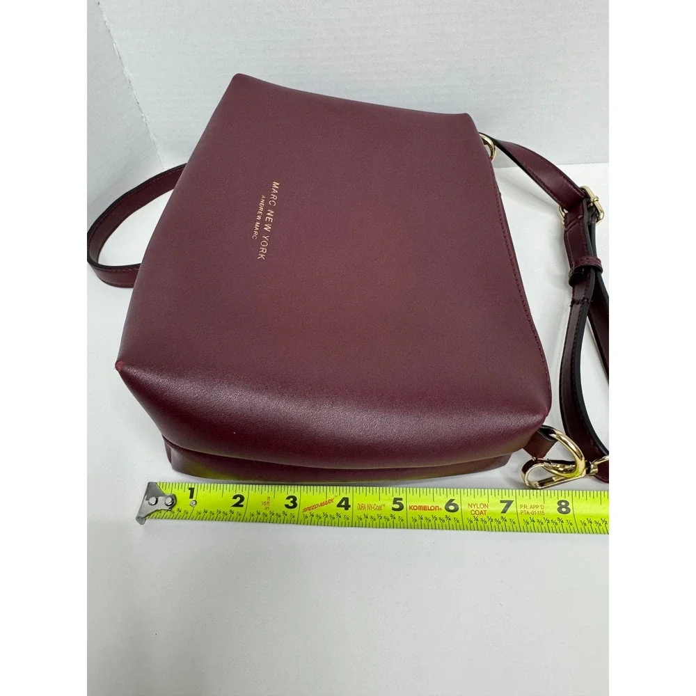 Marc New York Andrew Marc Burgundy Crossbody Bag Gold Hardware Faux‎ Leather